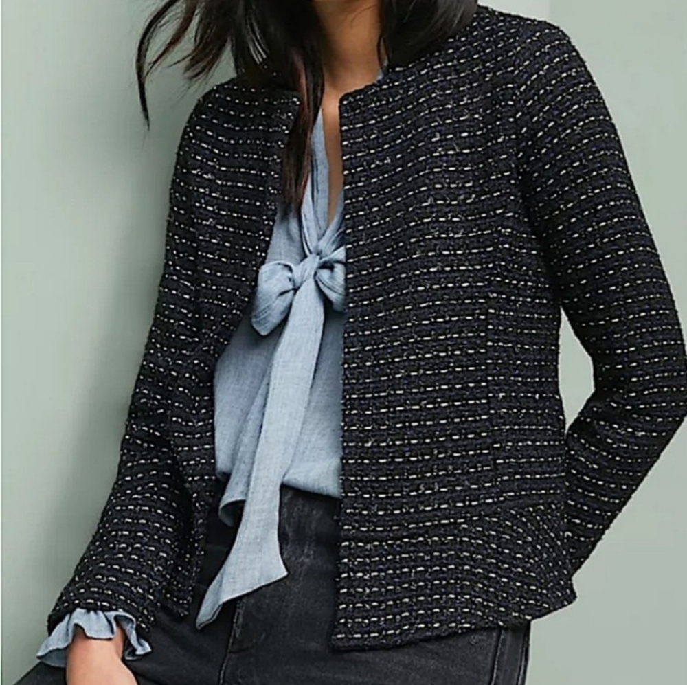 Anthropologie Dolan Tweed Peplum Jacket Size Medium Business Casual NEW NWT